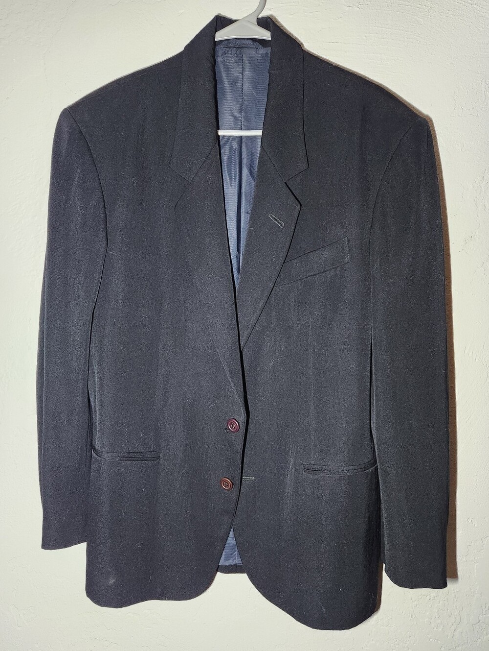 Vintage Barneys New York Size 36 Single-Breasted Black Wool Sport Coat  Blazer